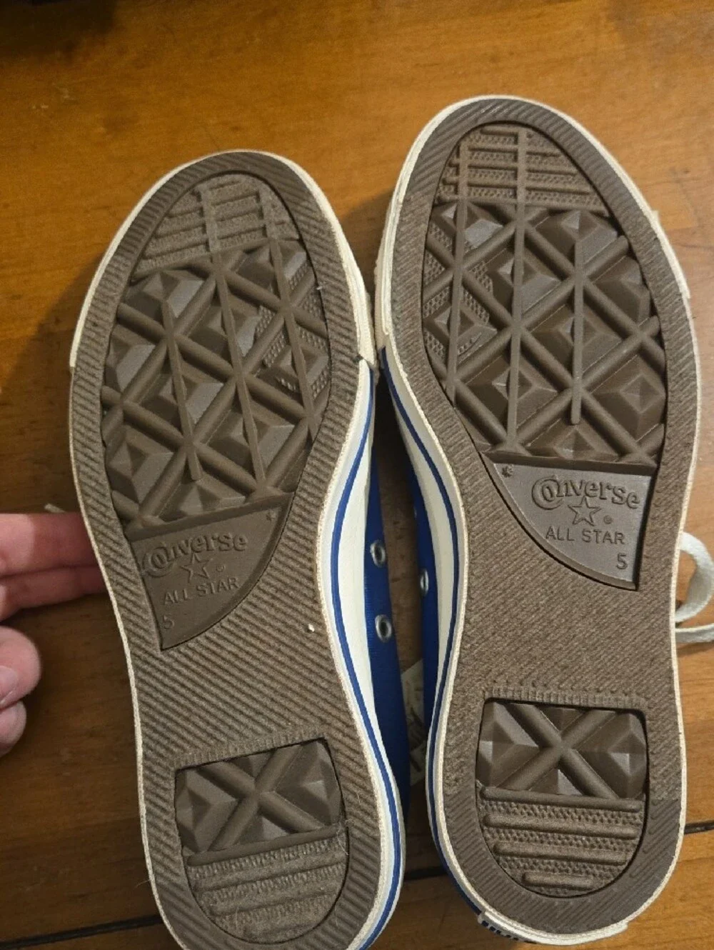 Kids Blue Canvas Lace-Up Sneakers size 5